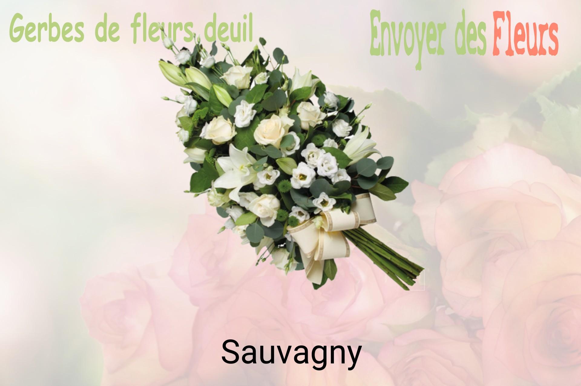 Gerbe de fleurs de deuil livrée à Sauvagny
